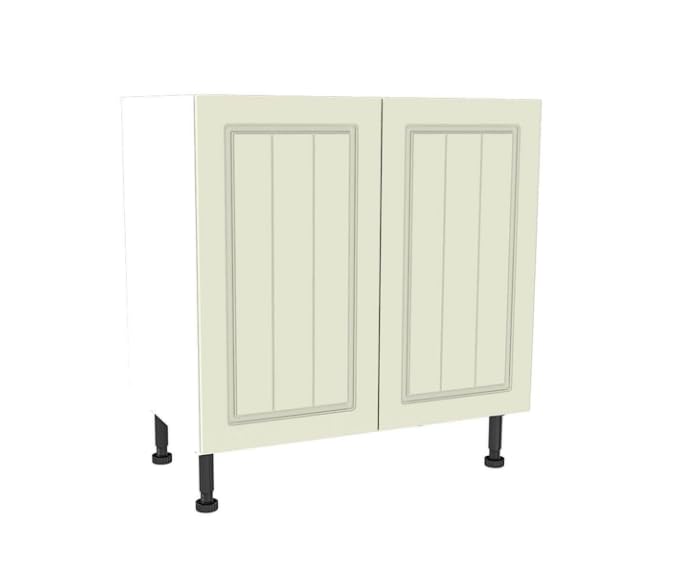 M2 Traders Country Shaker Cream 800mm Base Unit Kitchen Cabinet, 2 Doors, 1 Shelf, Flat Pack
