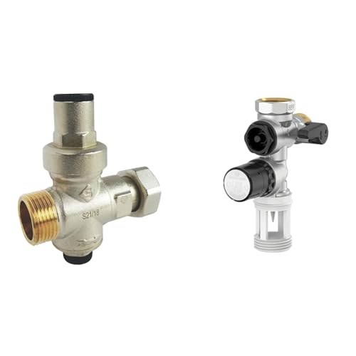 SOMATHERM FOR YOU - Réducteur de pression à piston - Ecrou tournant -Mâle 20/27 & COMAP Groupe de sécurité 889 siège Inox droit pour chauffe eau, cumulus - 20x27 ou 3/4 - R110007001