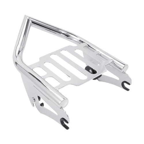 Porte-bagages moto noir et argent avec poignées arrière pour Touring Street Glide 2009-2024