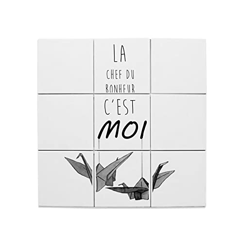 Carreaux céramique la chef du bonheur c'est moi décoration poétique