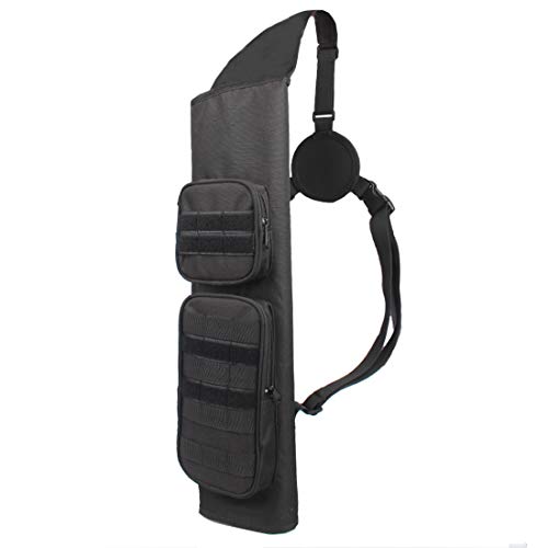 XTACER Heavy Duty Arrow Tactical Quiver Hunting Training Archery Arrow Target Quiver Holder Shoulder Bag Pouch, Molle Back Quiver (Black)