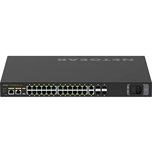 Image of NETGEAR AV Line M4250-26G4XF-PoE+ 24 Port Switch GSM4230PX-100NAS | L3 Managed | 24x1G PoE+ 480W, 2x1G, 4x1G /10G SFP+ | Rack-Mountable | Cloud Care's 3 Year Warranty SupportPlus Included