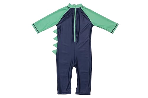LIZENS Boys Rash Guard Shirts One Piece Swimwear Green Dinosaur Short Sleeve UPF50+ Sun Protection Swimsuit2