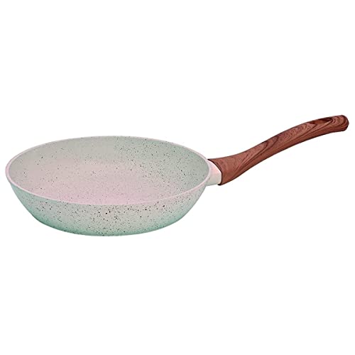 Mimo Style Frigideira Linha Mármol Cook Vanilla 24cm/1,6L - Estrutura em Alumínio Revestida em Cerâmica, Fundo de Indução. Cabo Soft-Touch, Não Esquenta. Funciona em Fogão a Gás, Elétrico e Indução