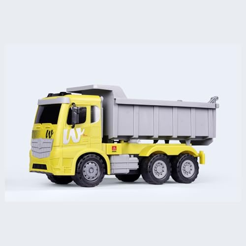 Image of ZOOBIE Heavy Duty Friction Powered 1:10 Jumbo Dumper Truck - Big Construction Tipper Toy for Kids, Durable & Non-Toxic with Storage Dump (Yellow)