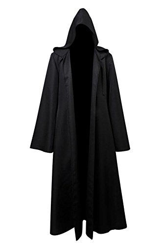 Fuman Dark Jedi Robe Cosplay Fallen Jedi Mantello Halloween Natale Carnevale Festa Costume (Nero, M)