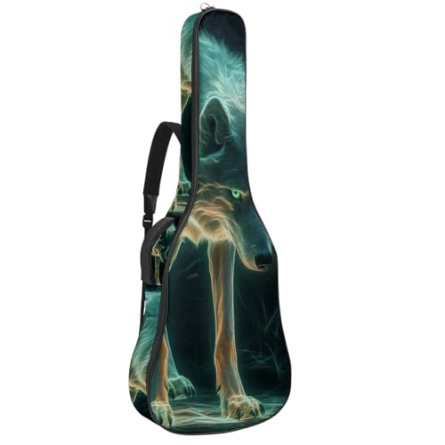 Sac à dos pour guitare étanche à motif loup vert idéal pour les répétitions