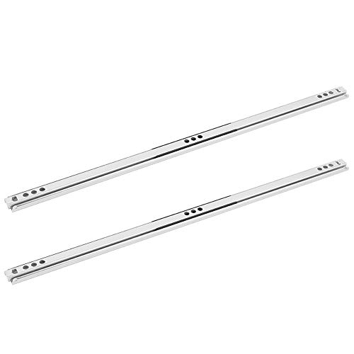 TOPINCN ColdRoll Steel Sheet Drawer Slide Kit Ball Bearing Slide Rail Cabinet Hardware Fitting 400x17mm 2Pcs/Set