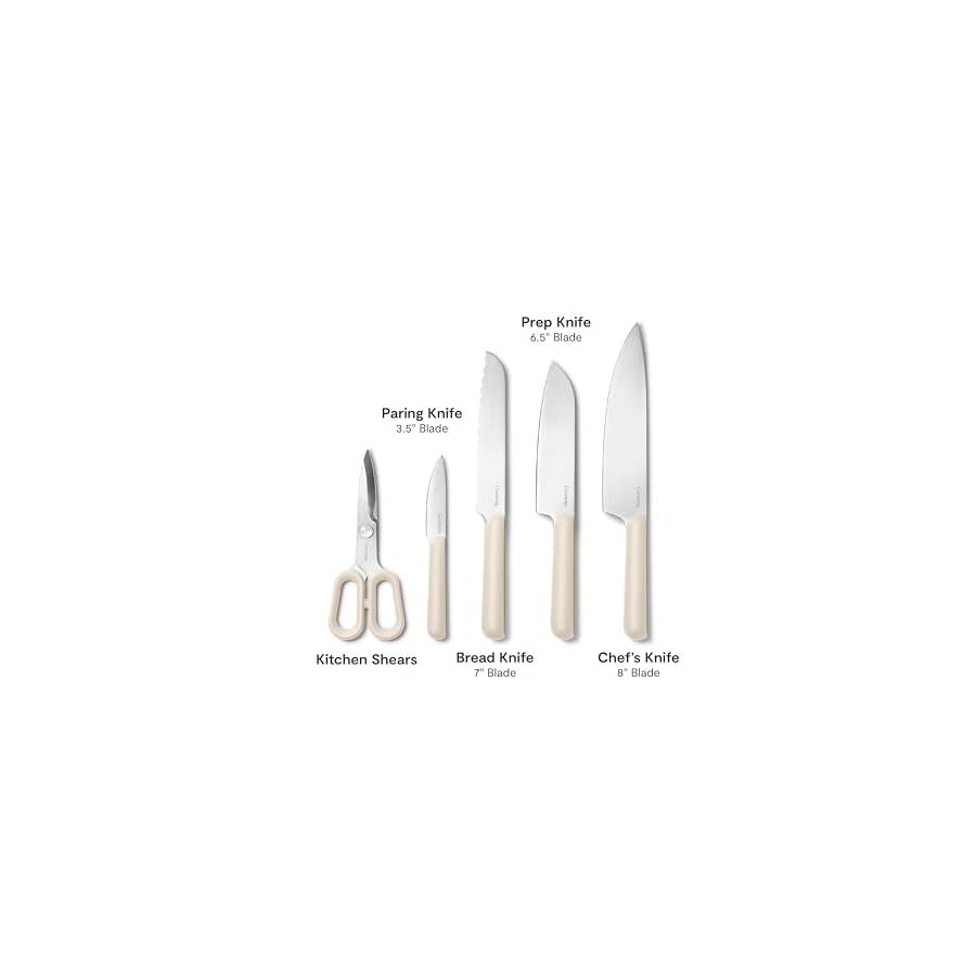Caraway-5-Piece-Knife-Set-Premium-German-Steel-Blade-Kitchen-Knives-Ergonomic-Handles-No-Microplastics-Cream Caraway 5 Piece Knife Set - Premium German Steel Blade Kitchen Knives - Ergonomic Handles - No Microplastics - Cream