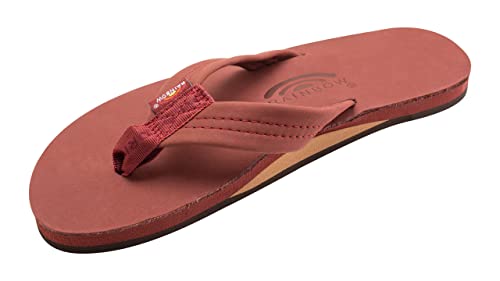 Image of Rainbow Sandals Men's Premier Leather Single Layer Wide Strap with Arch, Cognac, Men's X-Large / 11-12 D(M) US