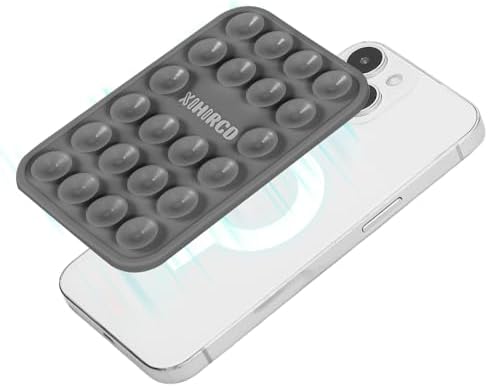 Phone Suction Grip, Magnetic Suction Cup Phone Mount Multi-Purpose Suction for MagSafe Phone Case Hands-Free Cell Phone Accessory Holder Shower Sticky Phone Holder for All Phone Cases(Dark Gray)