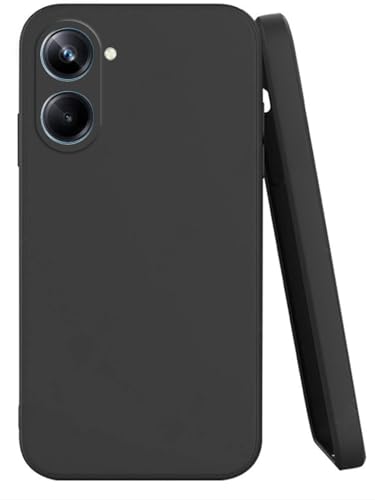 Image of for [ Realme 10 4G ] Liquid Silicone Back Case Cover Flexible |Inner Lining| with Camera Protection Back Cover for [ Realme 10 4G ] - Black