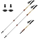 Naturehike Collapsible Trekking Poles, Adjustable Lightweight Aluminum Hiking Poles, Shock Absorption with Wrist Straps for Hiking and Daily Use, Yellow 22' - 47' (Set of 2)