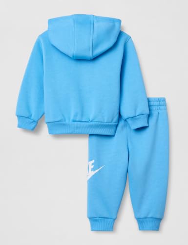 Image of Nike Baby Sportswear Club Fleece Pullover Hoodie and Joggers 2-Piece Outfit Set (Large Swoosh Logo)