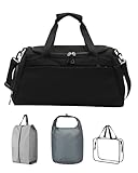 ジム ボストンバッグ メンズ サブバッグ3点セット付き 【防臭防汚】【シューズ収納ポケット付き】 ダッフルバッグ トレーニング フィットネス スポーツ ランニング ゴルフ テニス バドミントン 卓球 旅行 出張 (ブラック)