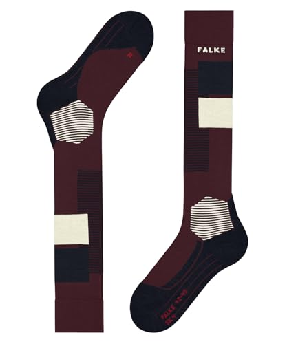 FALKE Damen Skisocken SK4 Advanced W Kh Wolle Funktionsmaterial warm dünn 1 Paar, Rot Merlot 8117 Trend, 37-38 – Ansicht 5