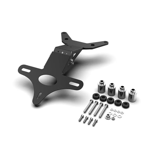 GVGFKPKZAY Für Y&AMAHA T-MAX 560 Tmax560 2022 2023 2024 2025 Verstellbarer Kennzeichenhalter-Kit Zum Entfernen des Heckkotflügels Motorrad kennzeichenhalterung(B Black no lamp)