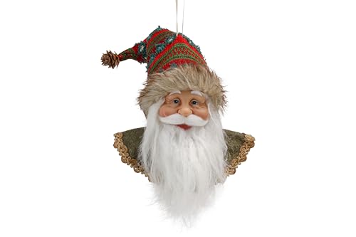 Cosy Home Weihnachtsmann-Kopf zum Aufhängen, Polyester, Rot und...