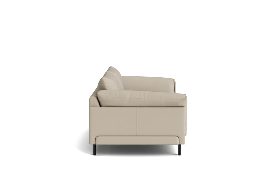 Image of LEGACY OF COMFORT Zola 3 Seater Sofa Three Seater Sofa Leather for Living Room Hotels and Offices (Cream)
