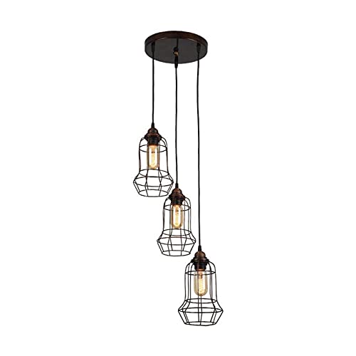 Suspension bar vintage 3 lumières CFWSHJ style café américain
