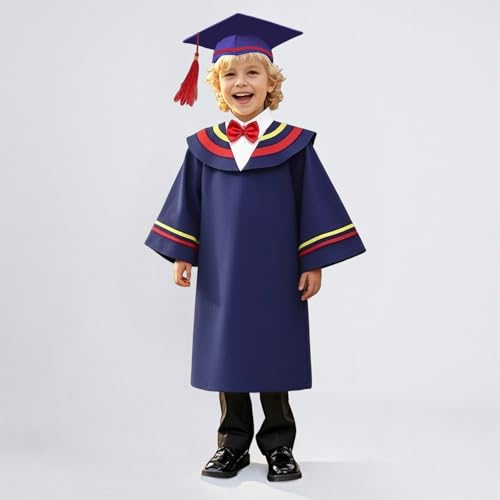 Image of Kindergarten 2025 Graduation Cap and Gown Tassel Sets with Charm 2PCS Graduations Stoles for Kids Grad Party Clothes