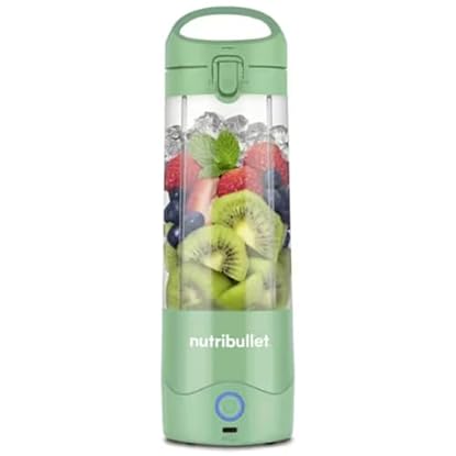 Foto di Nutribullet Portable NBP003LG Frullatore Portatile con Tazza Isolante da 475ml, Lama 4 Punte, Tazza in Tritan, 15 Cicli di Autonomia, Inclusi Coperchio e Cannuccia, Ricarica USB-C, Verde Chiaro