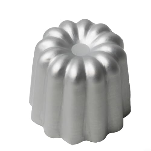 Jotekonoby Stampi antiaderenti in alluminio per canele con lato scanalato per cottura di canelé, stampi dorati a forma di tazza per crostate individuali, gelatine e formaggi, bordo ondulato