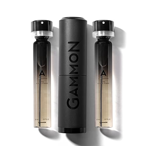 GAMMON 8741 Black Notes Parfum Starter-Set A (2x20 ml), das holzig-süße BLACK PIANO Herrenduft mit langanhaltendem 20% Parfum-Öl