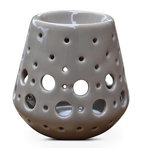 Brûle Parfum Brûleur Fondant Cire Parfumée – Diffuseur Huile et Senteur – Bougeoir Photophore Aromathérapie en Céramique avec Projection de Lumière...