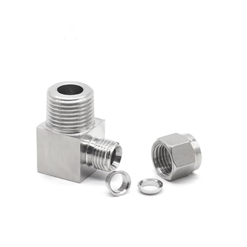Codo de compresión para tubo 6 mm y rosca 1/8" BSPT, solucione fugas en tuberías, 2 piezas