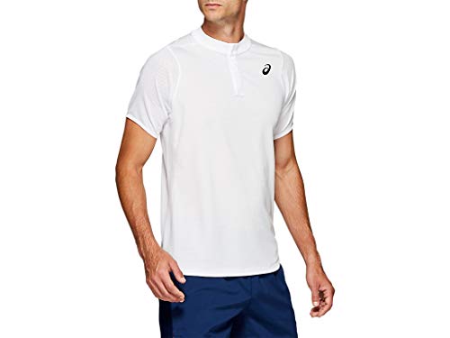 ASICS Men's Gel-Cool Polo Shirt Tennis Clothes, L, Brilliant White