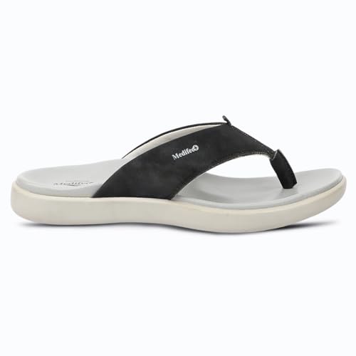 Image of Medifeet Men's Leather Thong Slippers