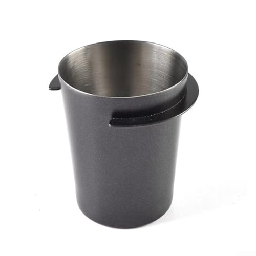 Girftong Taza dosificadora de café de 51 mm y 53 mm, distribuidor de café espresso de acero inoxidable para elaboración casera barista, cara lisa que reduce los residuos y el desorden, acabado negro