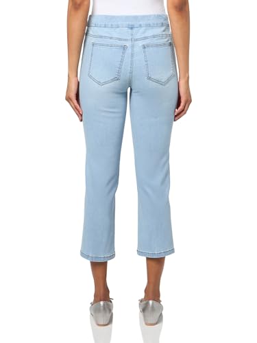 SLIM-SATION Women's Pull On Pintuck Flare Leg Crop Jean2