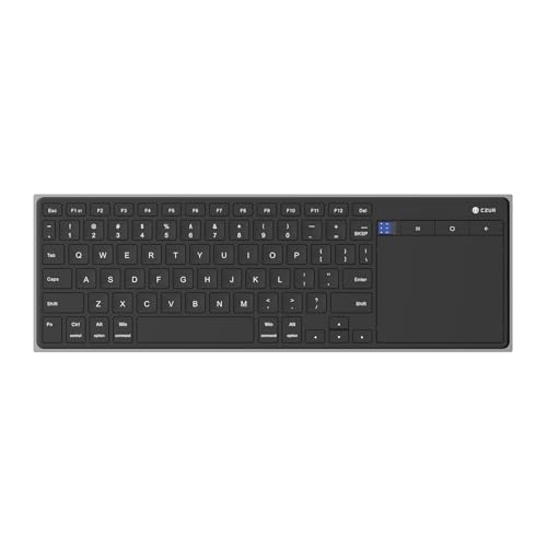 CZUR K1S Teclado Inalámbrico Recargable, Portátil y Mini Teclado con Trackpad para Portátil/Tablet/Android - Disposición QWERTY US