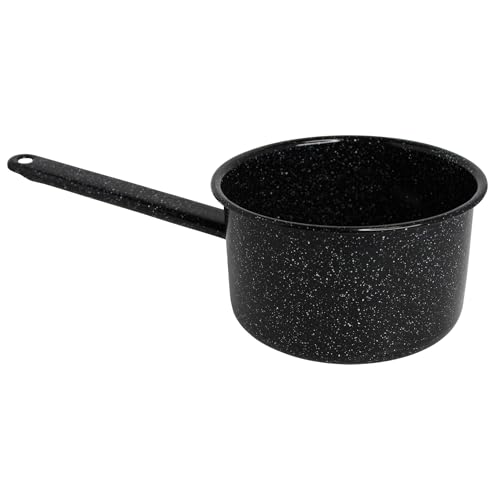 MIRRO 1.25qt Enamel Saucepan, Black