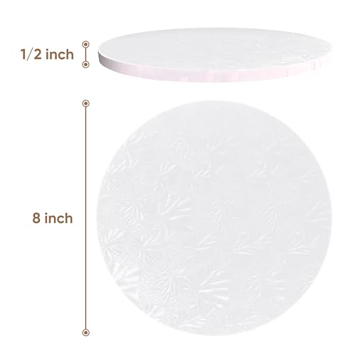 Image of Cakebon Cake Boards 8 inch White Round Cake Drums 1 /2 inch Wrapped Edge 1Pack | 8 Inch Cake Drum, Cake Drums 8 Inch, Base para Pastel, Cake Base Board, Cake Rounds, Cake Boards 8 Inch Round