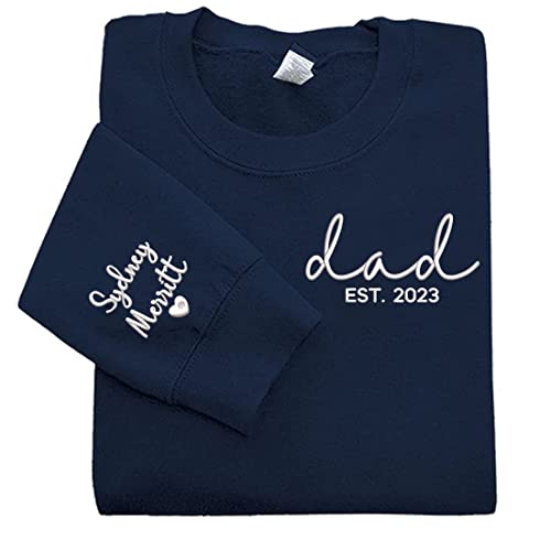 Izi Pod Personalized Embroidery Dad Sweatshirt, Custom Embroidered Dad Sweatshirt, Custom Dad Sweatshirt, Dad Gift, Dad Hoodie, Father's Day, Mother's Day Shirt, Christmas Shirt For Men #TOP2