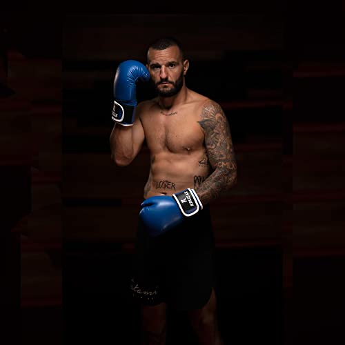 Kruzak Unisex Plain Boxing Gloves For Sparring, Kickboxing, Muay Thai, Martial Arts & Mma Fighting | 08, 10, 12, 14, 16 Oz | Men & Women Punch Bag, Mitts & Focus Pads Punching - Blue - 16Oz #TOP6