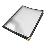 LOORGVEL Transparentes PVC Menüschutzhülle mit Seiten Wasser und Ölresistent Wiederverwendbar Schützende Speisekartenhülle für Restaurant und Bar Einfache Reinigung