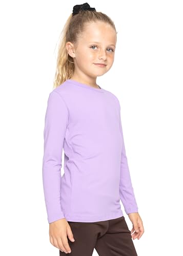 Image of Shirts for Girls Long Sleeve Crew Neck Top, Hoodie or 3 /4 Sleeve Soft Stretch Kids Lightweight Size 2-16