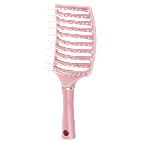 Image of GLUN Portable Detangling Hair Brush Pack of 1 Pink Colour, Curly & Straight Hair Brush for Women & Men Accessories Use in Salon, Home & Personal Use