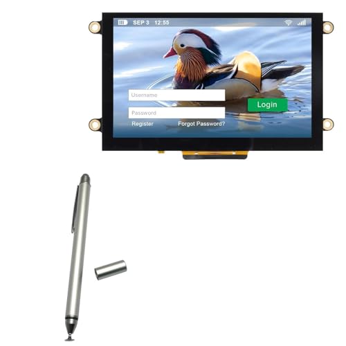 BoxWave Stylus Pen Compatible with Newhaven Display NHD-5.0-HDMI-N-RSXP-CTU - DualTip Capacitive Stylus, Fiber Tip Disc Tip Capacitive Stylus Pen - Metallic Silver