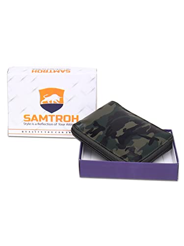 Image of SAMTROH Men Casual, Ethnic, Evening /Party, Formal, Travel, Trendy Multicolor Artificial Leather Wallet (4 Card Slots) (SM Bull S Army Round Chain)