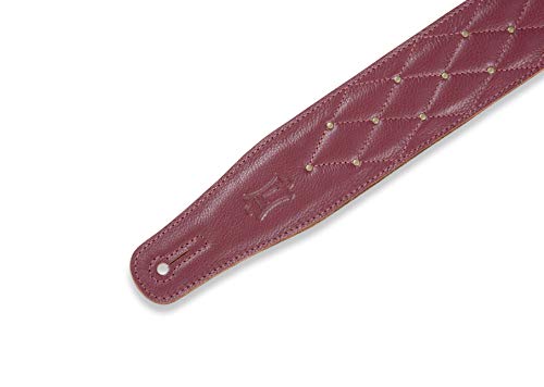 Levy’s Leathers MG26DS-BRG_ABR Sangle de guitare en cuir Motif touffeté Bordeaux 6,3 cm - Les Beatles, Paul McCartney, John Lennon, RIngo Starr, George Harrison Levy's Leathers MG26DS-BRG_ABR Sangle de guitare en cuir Motif touffeté Bordeaux 6,3 cm – Image 5