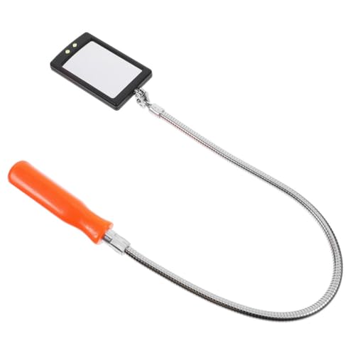 STOBAZA Chassis Inspection Mirror Flexible Inspection Mirror Inspection Mirror with Light Automotive Mirror Tool Security Mirror Telescoping Inspection Mirror Stainless Steel