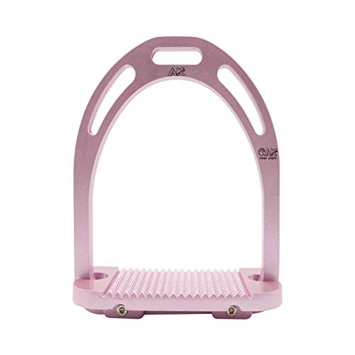 AK Estribos ecuestres de aluminio ligero para montar a caballo con colores recubiertos (4.75 pulgadas, rosa)