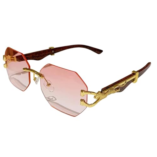 Lunettes de soleil rétro en bois léopard pour homme style été et plage