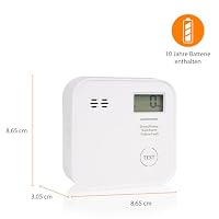Smartwares CO-Melder - 10-Jahres-Batterie - 10 Jahre Lebensdauer - LED-Bildschirm & Anzeige - Testknopf - FGA-13091 – Ansicht 3