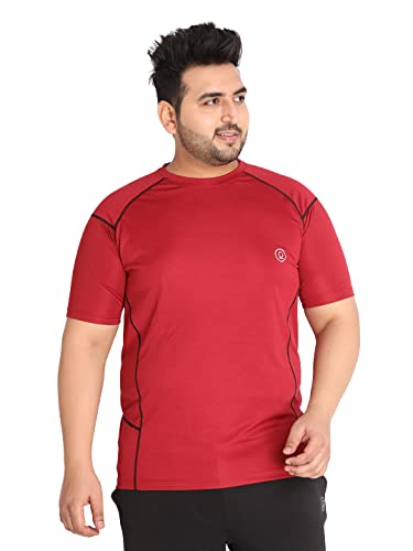 Image of CHKOKKO Men's Polyester Regular Fit Solid Sports T-Shirt